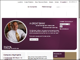 Web site www.fbbmilwaukee.com, First Business Bank