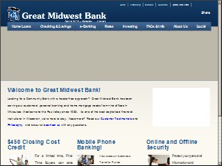 Web site www.greatmidwestbank.com, Great Midwest Bank