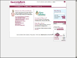Web site www.guarantybanking.com, Guaranty Bank