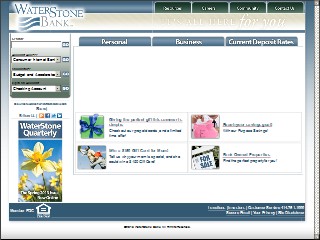 Web site www.wsbonline.com, WaterStone Bank